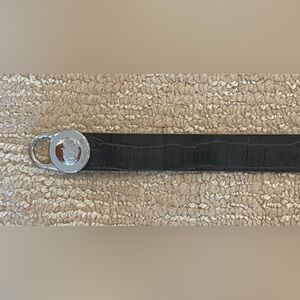Michael Kors Black Croc-Embossed Belt